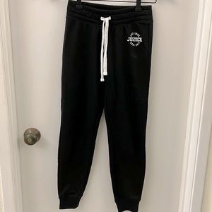 Justice girls black sweat pants